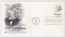 TurtlesTradingPost- Carl Sandburg- 1978 #1731  FDC- Artcraft Cachet