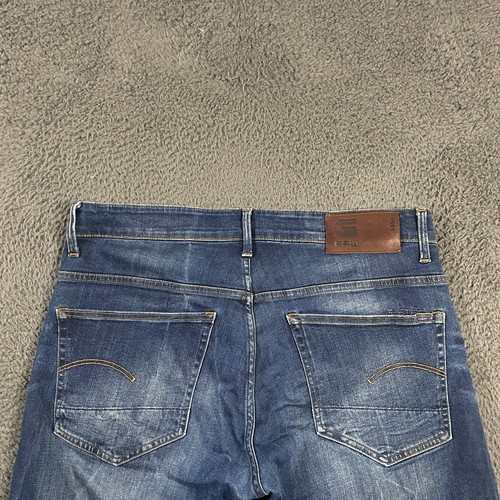 G Star Jeans Herren 35x30 Blau 3301 Straight Tapered Fit Dark Wash Stretch Denim - Bild 9 von 18