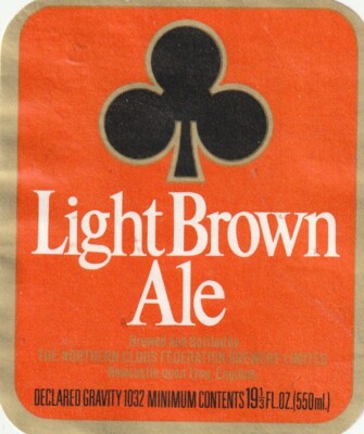 BIERFLASCHENETIKETT - NORTHERN CLUBS FEDERATION BREWERY - LIGHT BROWN ALE