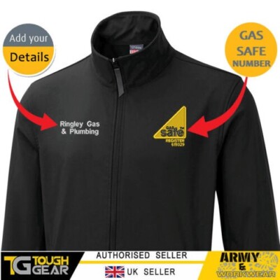 Personalisiert Bestickt Gas Sicher Register Logo Softshelljacke Gas Fitter