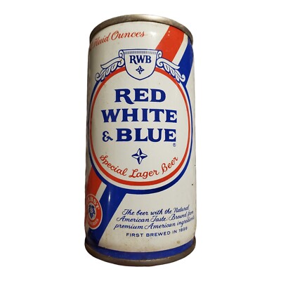 Red, White & Blue Beer 12 Oz Steel Can Empty