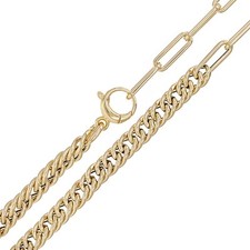 Italian 14k Yellow Gold Cuban  Paper Clip Chain Necklace 18" 5.4mm 6.3 grams