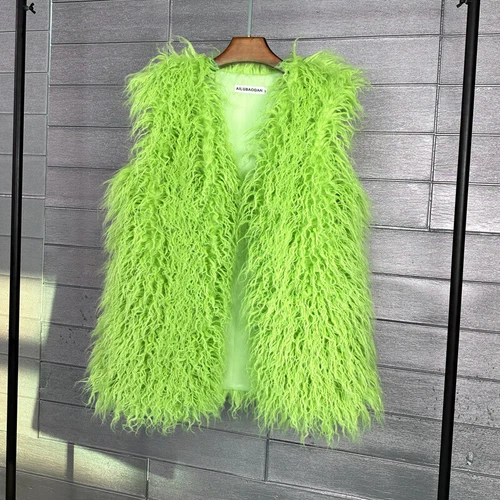 Mujeres Talla Grande Imitación Lana Piel Largo Imitación Skeep Piel Invierno Chaleco Cálido - Imagen 24 de 43