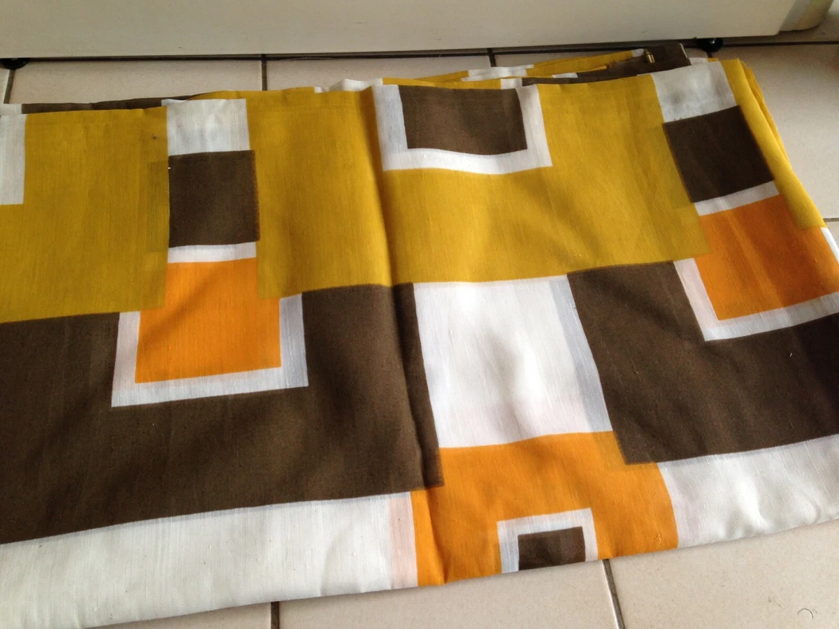 Nappe ronde / ovale vintage années 70 grosses fleurs orange - Linge de maison