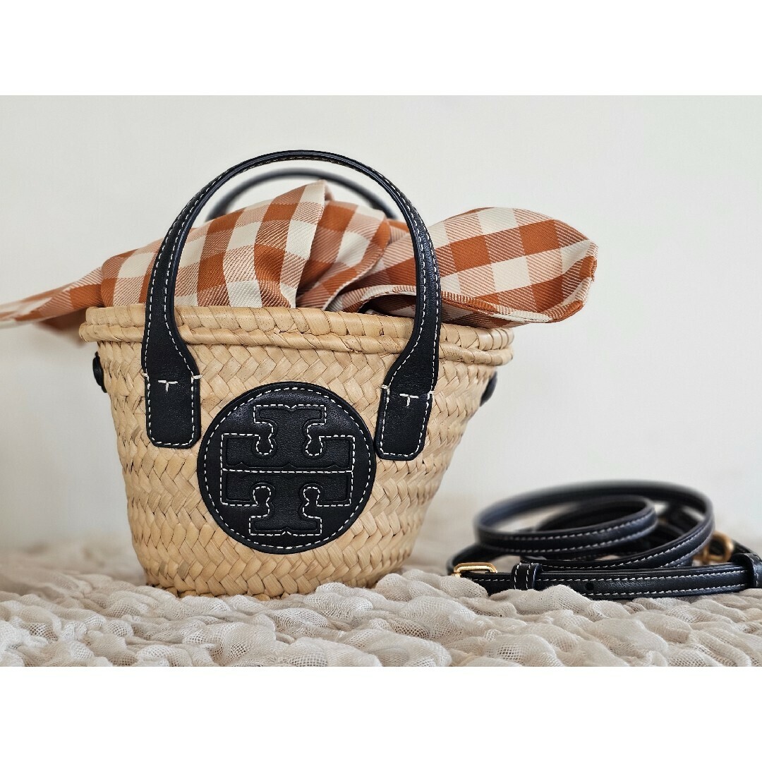 TORY BURCH｜Ella ストロー トートバッグ × レザートリム Ella Straw Basket Tote: Women's Designer Tote Bags | Tory Burch