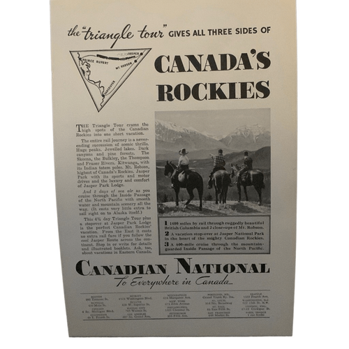 Vintage 1934 Canadian National The Triangle Tour Ad Advertisement - Picture 4 of 4