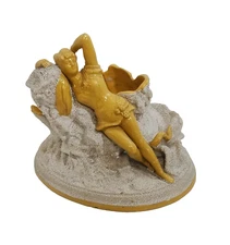 Bernhard Bloch Eichwald Ceramic Salt Sand Glazed Deco Woman Bather Planter Pot