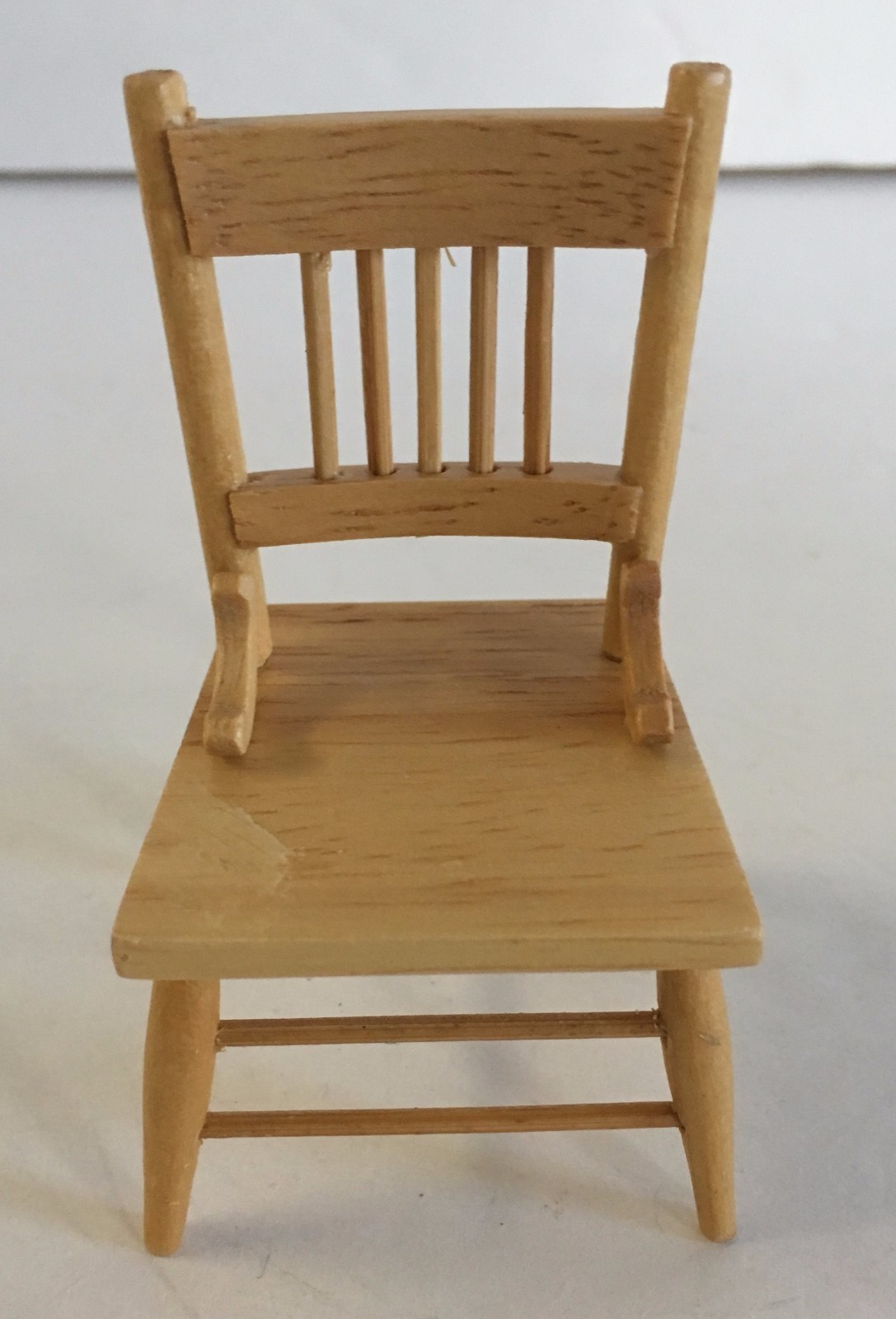 NOS+Mini+Dreams+Dollhouse+Miniature+Oak+Side+Chair+Furniture for sale