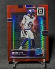 Lewis Cine Red Hyper Prizm Rated Rookie Card RC 2022 Donruss Optic #258 Vikings. rookie card picture