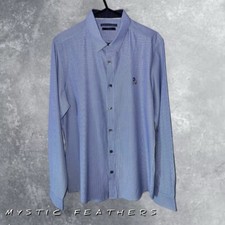 New Mens THE SPITALFIELDS SHIRTS 1922 Blue Check Button Collar Slim Shirt Size S