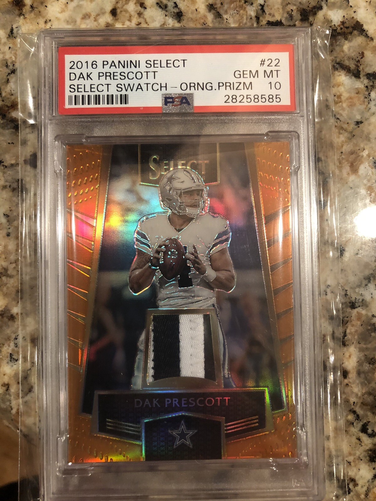 Dak Prescott Panini Select Select Swatch #22 Orange Prizm