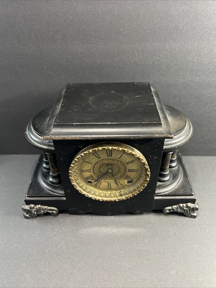 Antique Ingraham Mantel Clock Bristol USA , For Repair / Parts