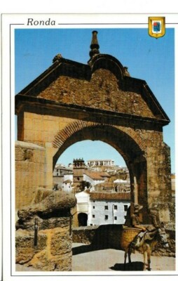 SPANIEN - RONDA, DER RÖMISCHE BOGEN FARBIGE POSTKARTE