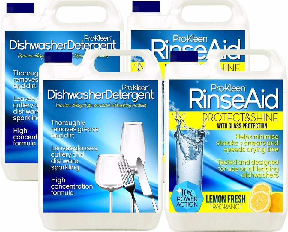 PRO KLEEN DISHWASHER LIQUID MACHINE FLUID WASH FLUID DETERGENT RINSE AID POT CLEANER