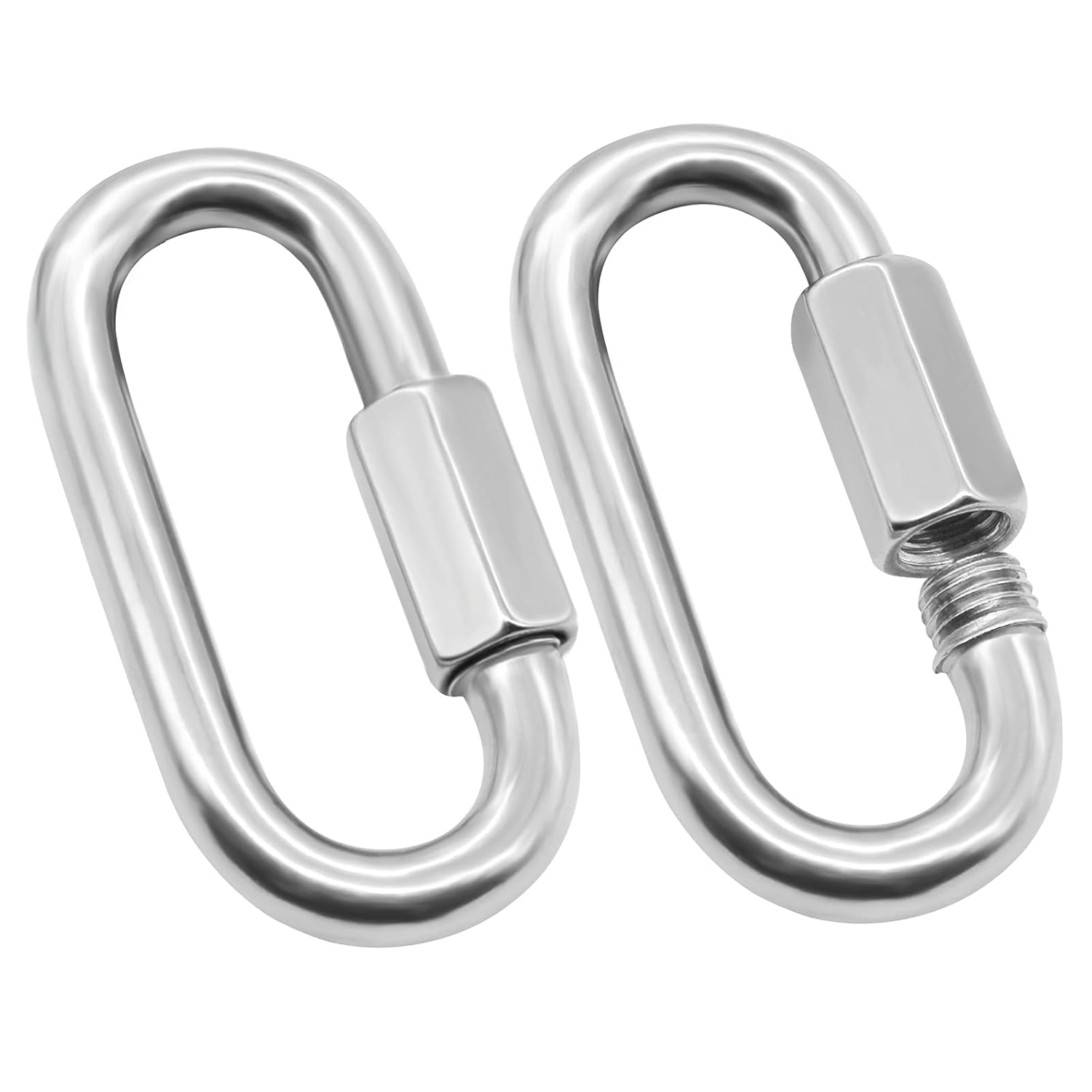 2 Pack Quick Link M8 5/16 Inch Heavy Duty Carabiner D Shape Chain Links 1500LB C