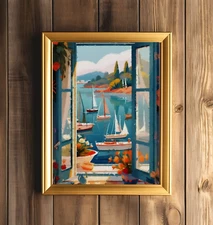 Henri Matisse Open Window Wall Art Sailboats Nature Museum-Quality