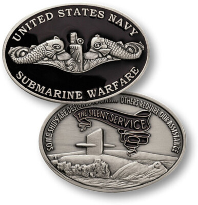 NEW U.S. Navy Submarine Warfare Enlisted Challenge Coin.