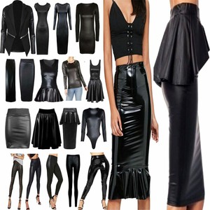 leather look bodycon dress