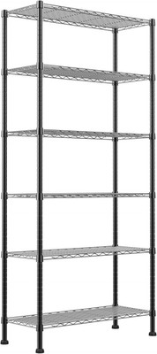 6-Wire Shelving Metal Storage Rack Adjustable Shelves,Standing Storage Shelf Uni