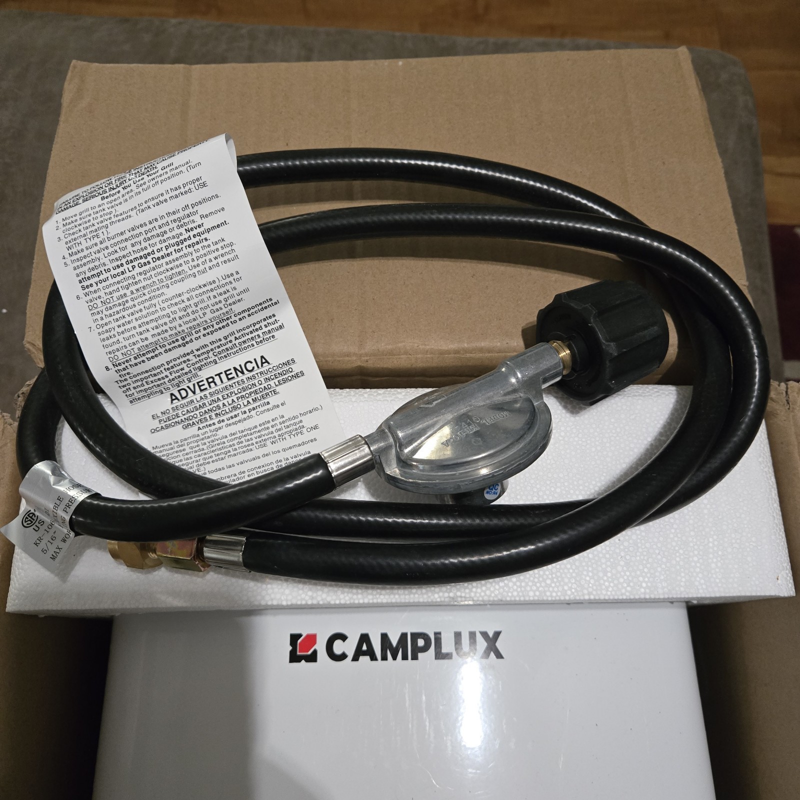 CAMPLUX Tankless Gas Camping Water Heater 5L, 1.32 GPM, Propane AY132 White NWOB