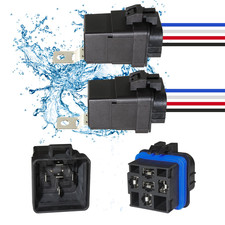 2PCS 4-PIN 40/30 AMP 12 V DC Waterproof Relay Kit Harness Socket - Heavy Duty 12
