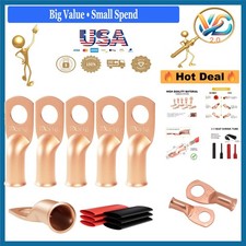 6pcs 8 AWG Copper Ring Terminals with Heat Shrink 5/16" M8 Heavy Duty