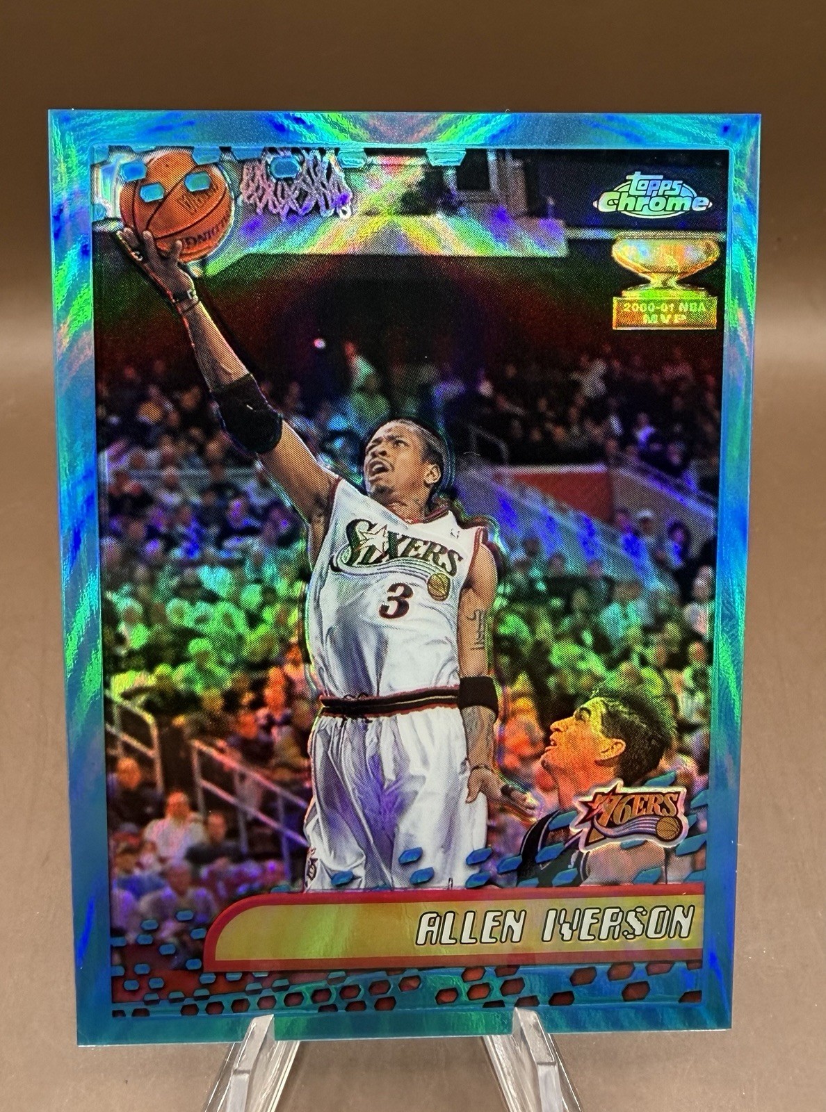 2001-02 Allen Iverson Topps Chrome Refractor #3 76ers (EX Condition)