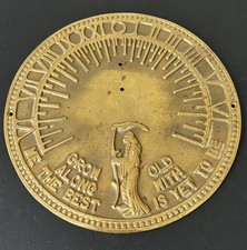 11" Messing Sonnenuhr Sockel römische Ziffern Vaterzeit nur Zifferblatt - kein Zeiger