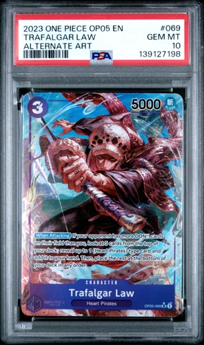 Trafalgar Law (Alternate Art) (069) OP05-069 Awakening of the New Era PSA10