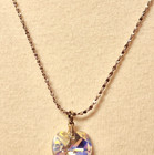14KGP 20 inch delicate chain necklace sparkling heart pendant & earrings rhinest — photo 10