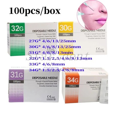 Tattoo Micro Needles Sterile Injection Syringe Tips Disposable Needle 1.5mm-25mm
