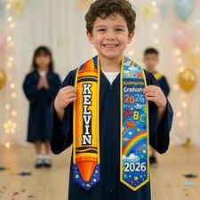 Personalized Pencil Graduation Stole, Kids Graduation Sash Custom Name, Class of