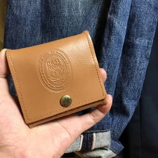 Japan nest robe caramel leather coin wallet wallet