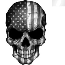 High-Quality Weatherproof Skull and Flag Decal - 5" Vinyl Graphic for Vehicles