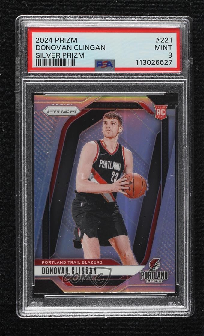 2024-25 Panini Prizm Silver Prizm Donovan Clingan #221 PSA 9 MINT 14t3