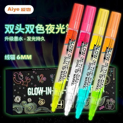 Leuchtmarker Fluoreszierend Mehrfarben Wende-Neon Marker 2-in-1 flexibler Kopf