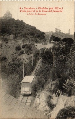 CPA SPANIEN Barcelona - Tibidabo, vista de la linea del funicular (282045)