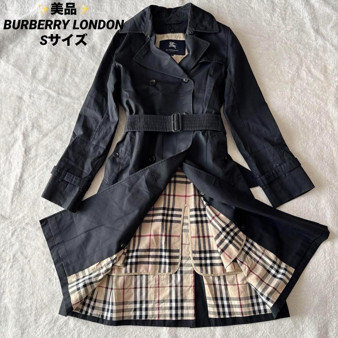 Burberry London Trench Coat Black Nova Check w/Wool Liner Women Size XS/S Used thumbnail 2