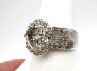 Sterling Silver 64 Diamond Heart Buckle Ring Size 10 [R340] — photo 4
