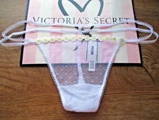 Victoria's Secret PINK - L Wink White Mesh Daisy Strappy V-String Panty - Thong