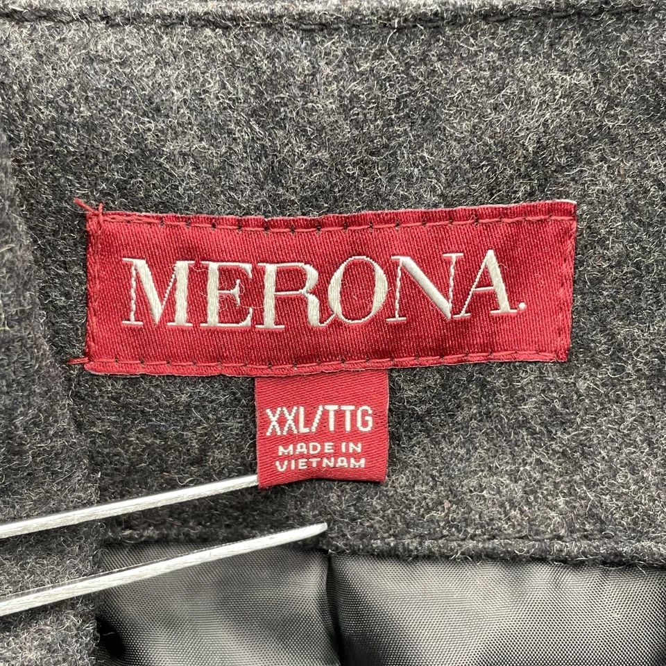 Abrigo Merona Mezcla Lana Guisante Para Hombre XXL Gris Doble Pecho Academia Clásico Oficina Foto 3 de 4