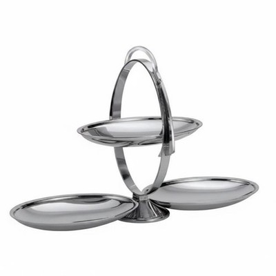 Foldable Snack Server Modern Design Foldable Fruit Display Polished Finish