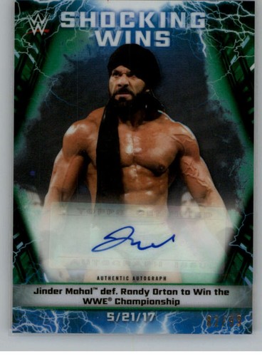 Jinder Mahal #SWA-JM 2020 Topps WWE Chrome Shocking Wins Autographs card