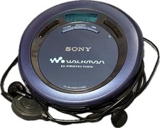 Sony D E666 Walkman Portable CD Player Navy Genuine Remote Earphones