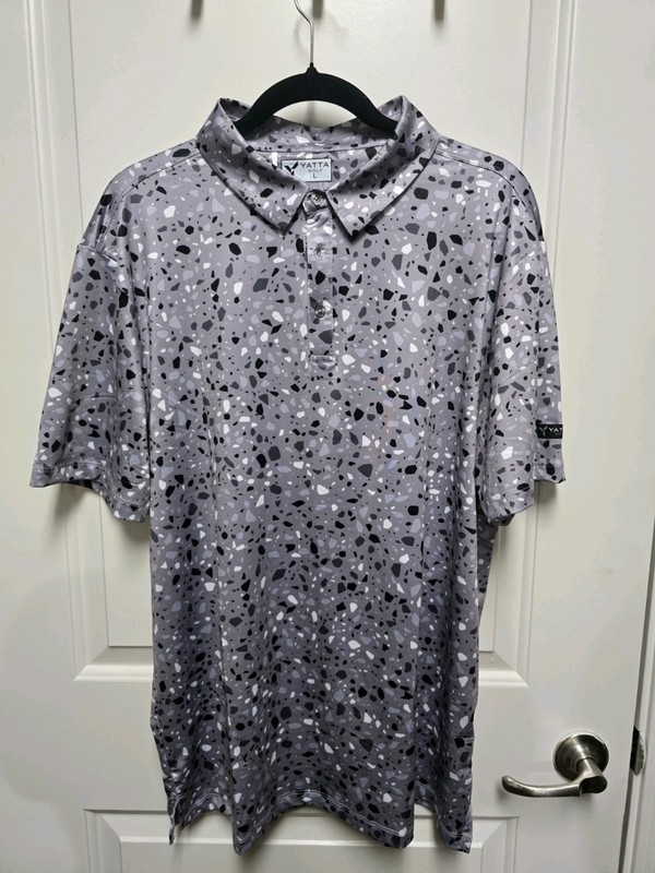YATTA GOLF polo Grey Terazzo Size L