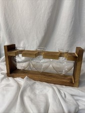 Plant Propagation Station Heart Bulb Bud Air Plant Vases Glass Jar Wooden Stand