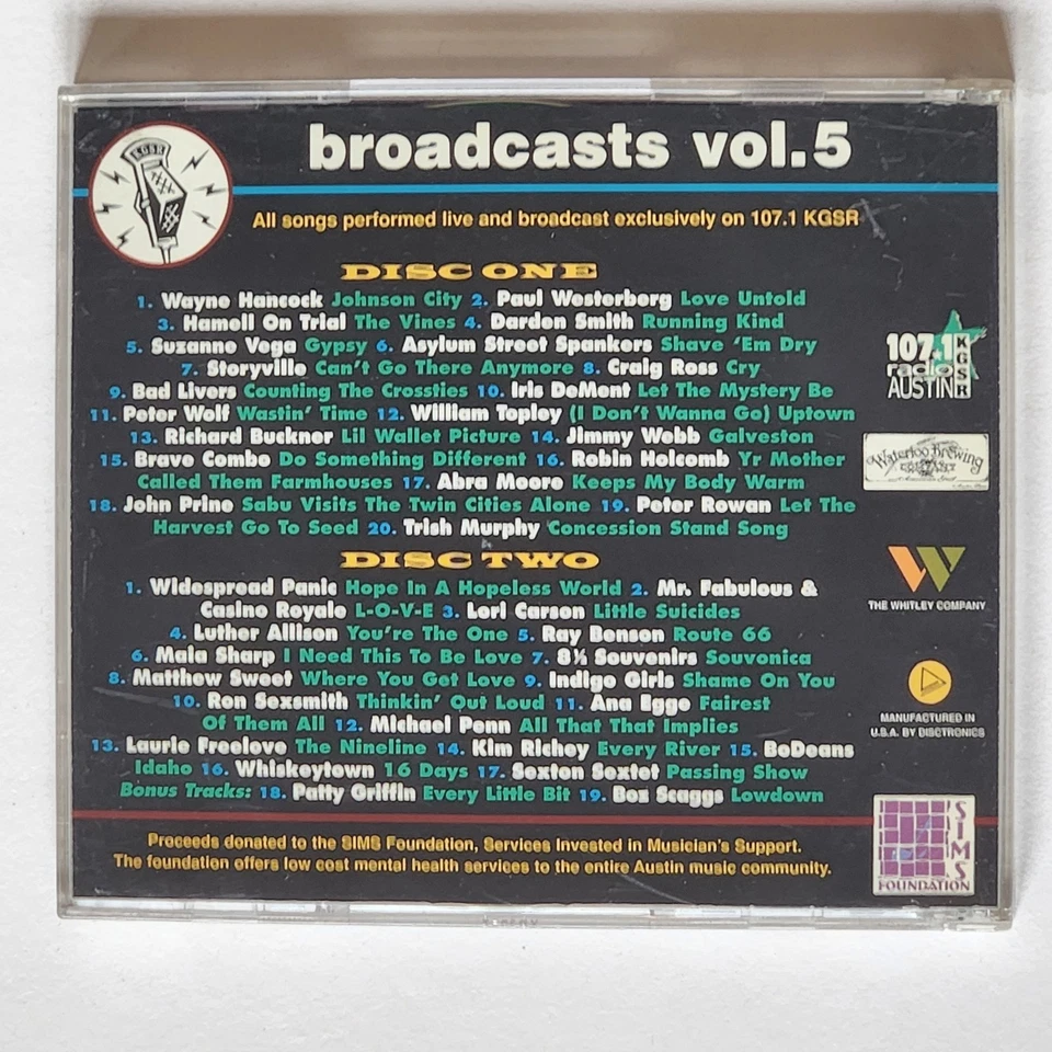 broadcasts vol. 5: 2 CD KGSR Austin 1997 Live, Widespread Panic, Indigo Girls + Foto 2 de 4