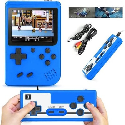 Game Box 8-Bit 400 Classic Handheld 3'' Console Blue TV Gamepad Fun Retro Games