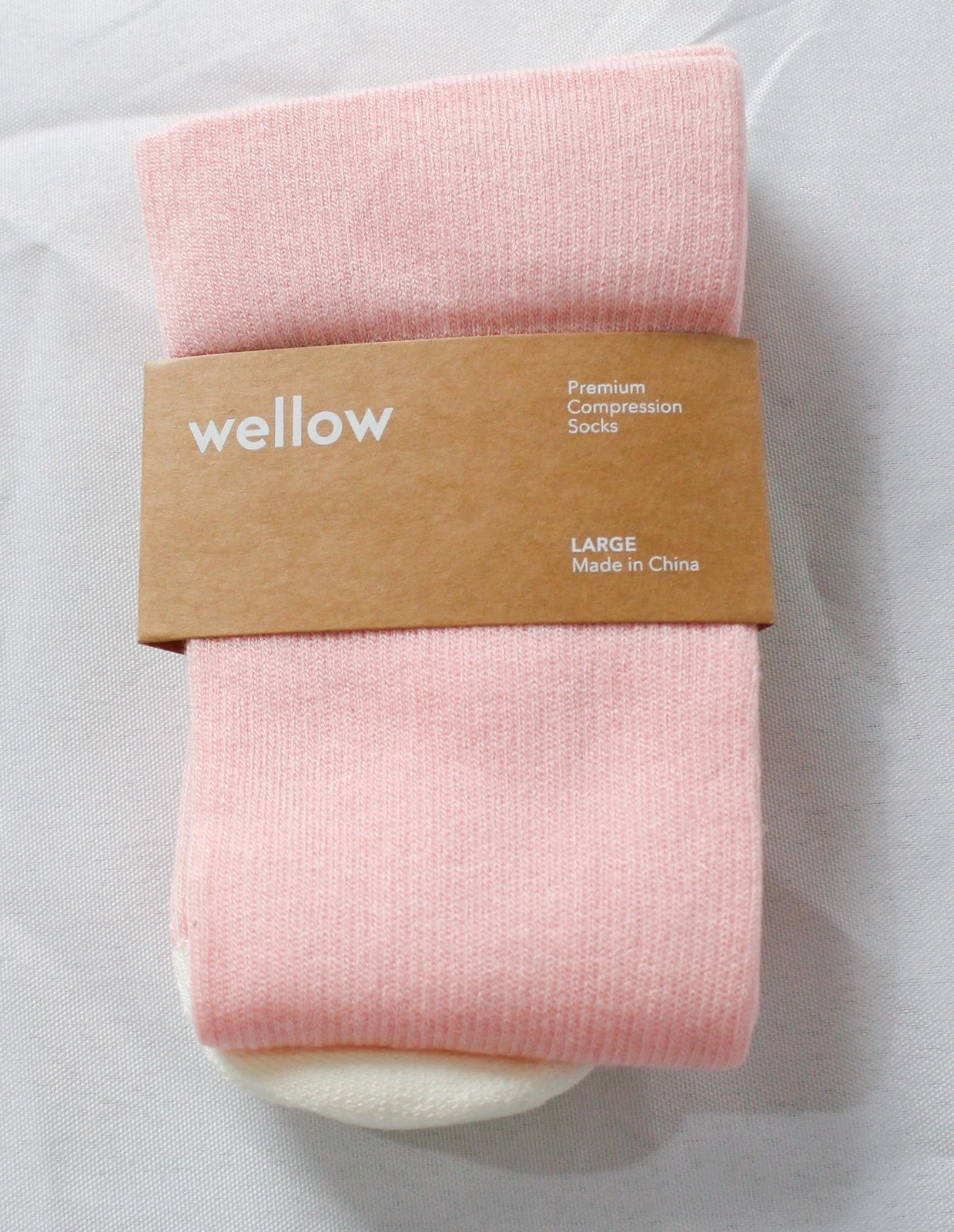 Wellow Unisex Premium Seamless Compression Socks ZG3 Powder Pink Large NWT
