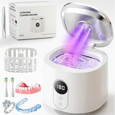 Ultrasonic Retainer Cleaner, 48Khz Dental Cleaning Pod with Digital Timer  200M